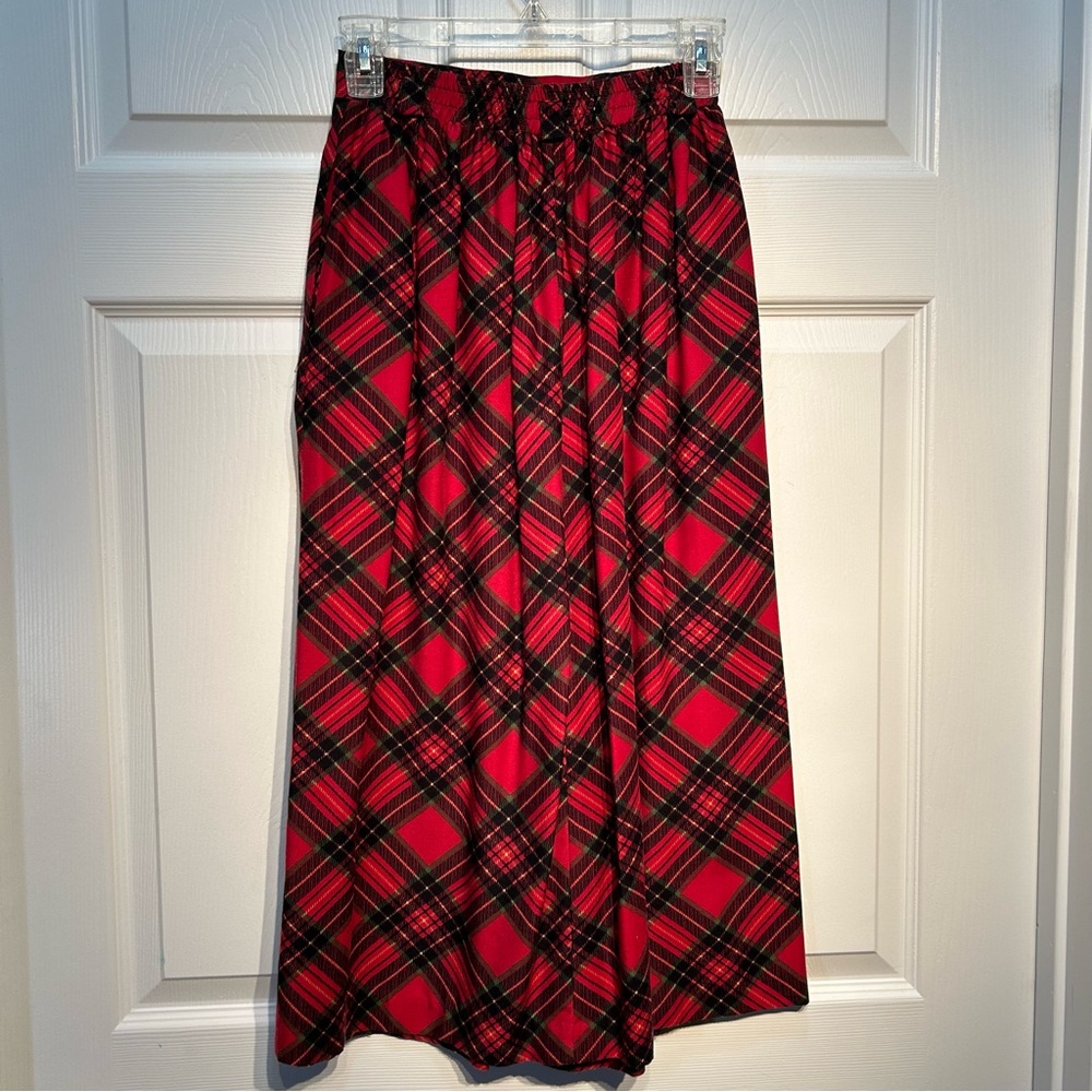 Vintage Liz Baker Essentials Red Plaid Skirt Size 2P